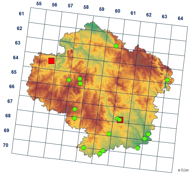 Mapa výskytu - žížala kašatnová - Lumbricus castaneus