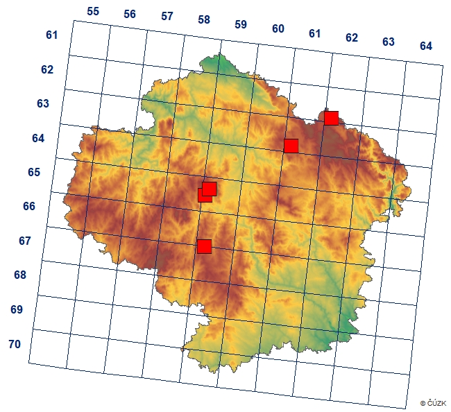Mapa výskytu - ohniváček modrolemý - Lycaena hippothoe