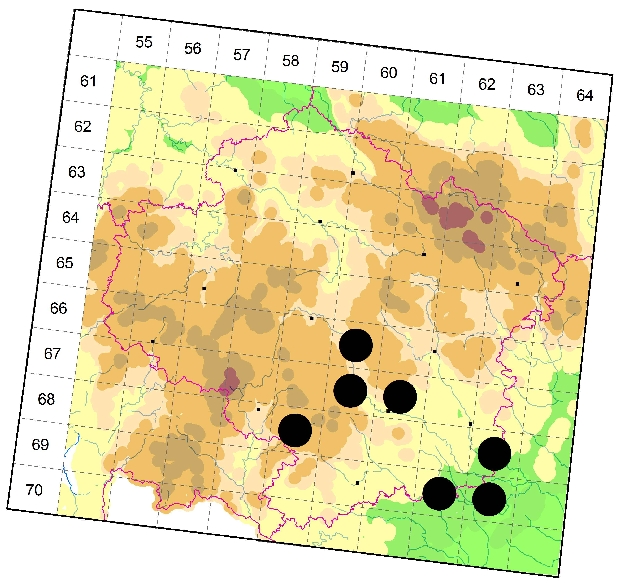 Mapa výskytu - snovačka líbezná - Neottiura suaveolens