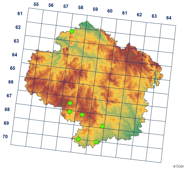 Mapa výskytu - vlažník bažinný - Nothrus palustris