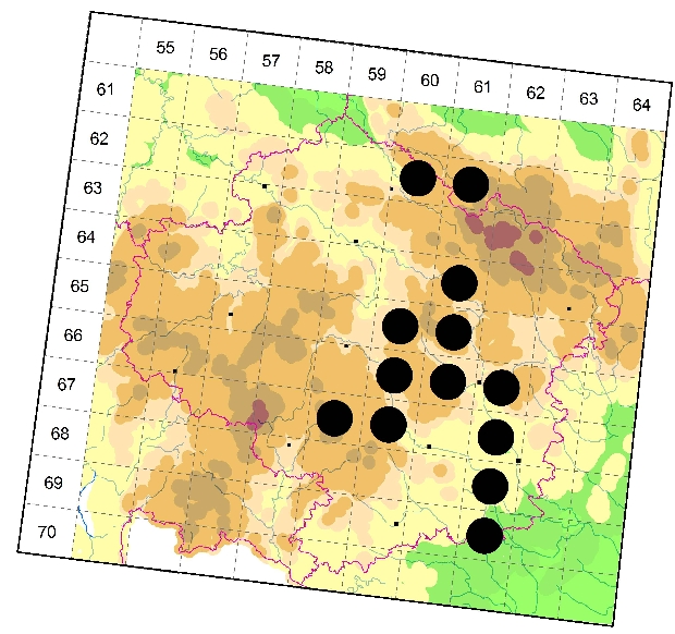 Mapa výskytu - vážka bělořitná - Orthetrum albistylum