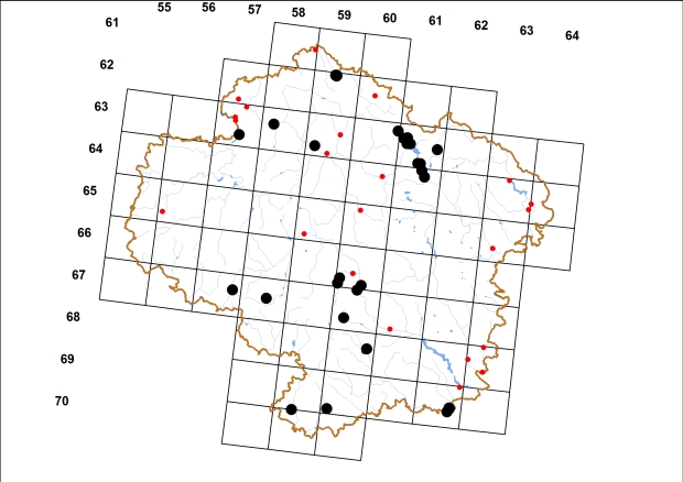 Mapa výskytu - skelnatka drnová - Oxychilus cellarius