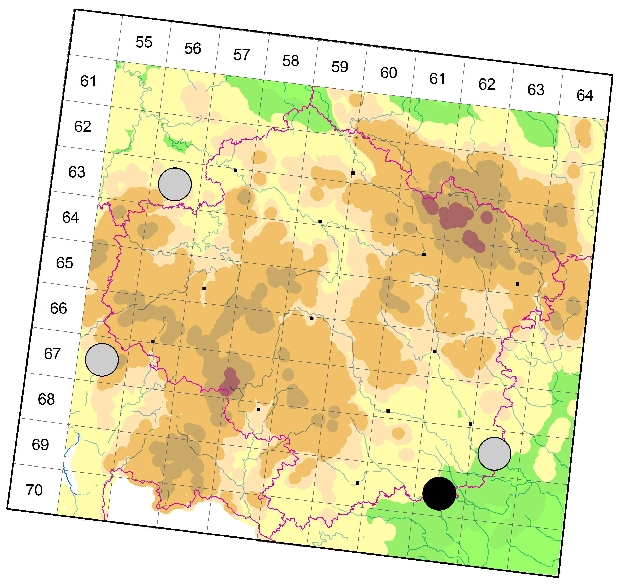 Mapa výskytu - pavučenka kruhová - Peponocranium orbiculatum
