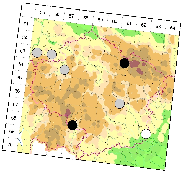 Mapa výskytu - listovník podkorní - Philodromus fuscomarginatus