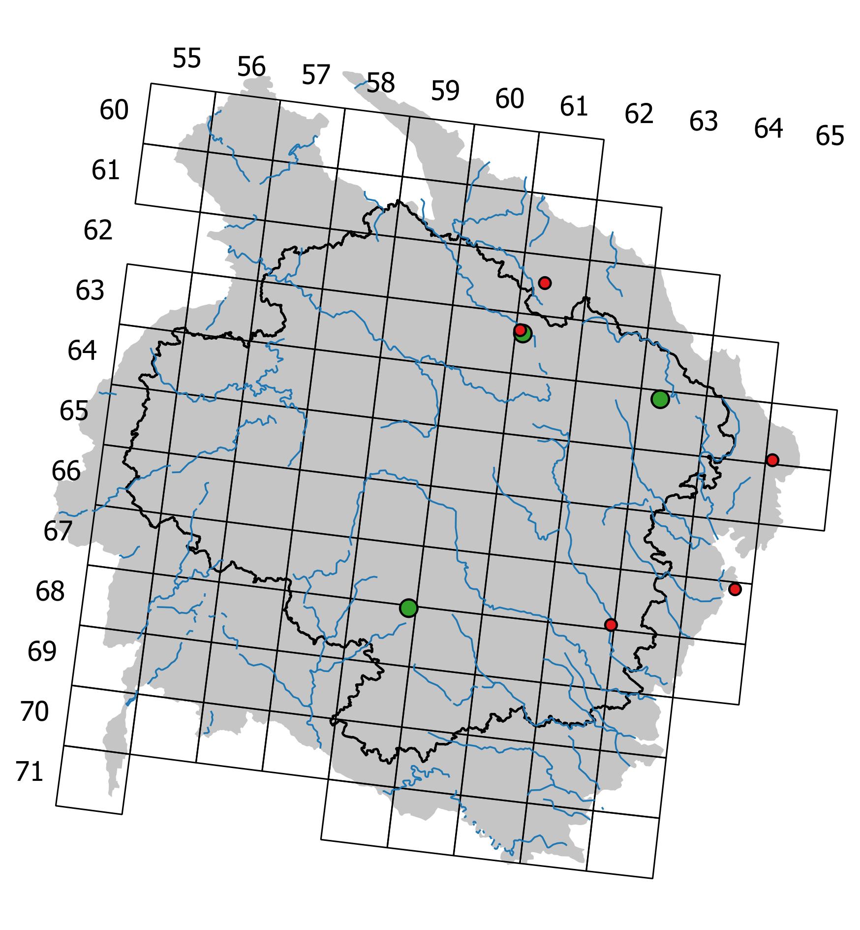 Mapa výskytu - vlahovka vápnomilná - Philonotis calcarea