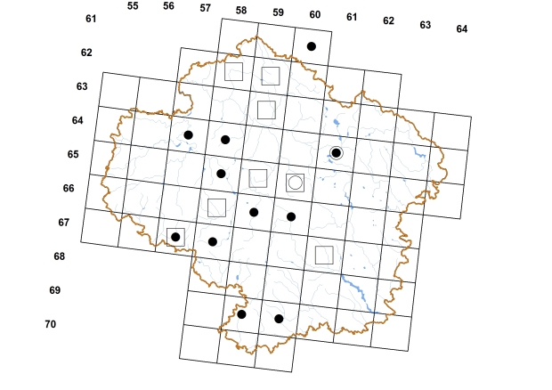 Mapa výskytu - levatka říční - Physa fontinalis