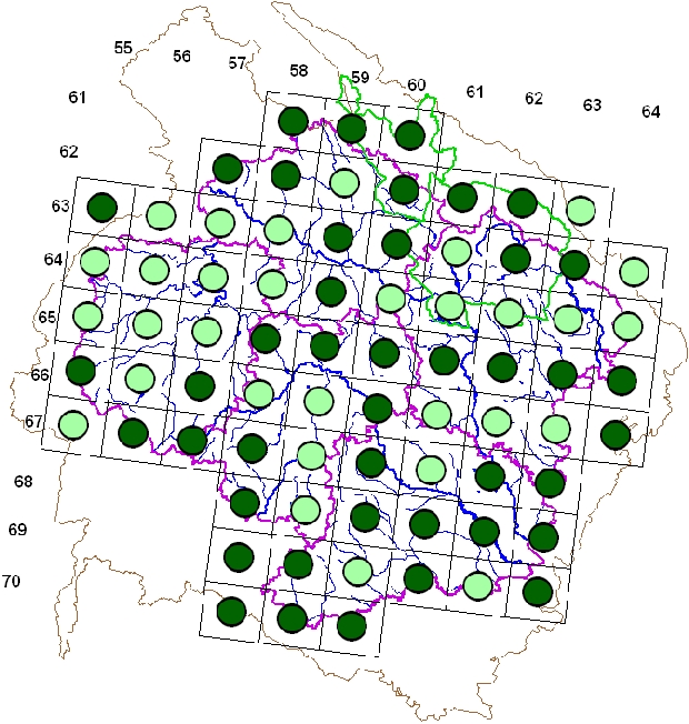 Mapa výskytu - žluna zelená - Picus viridis