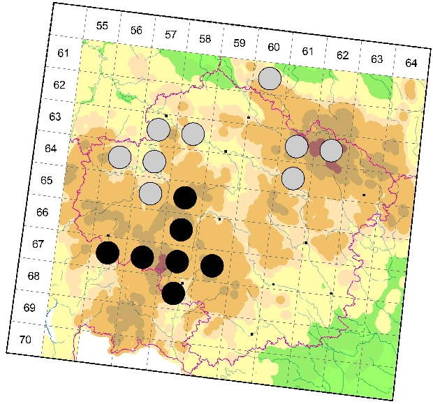 Mapa výskytu - slíďák potápivý - Pirata piscatorius