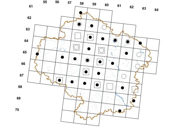 Mapa výskytu - hrachovka malinká - Pisidium personatum