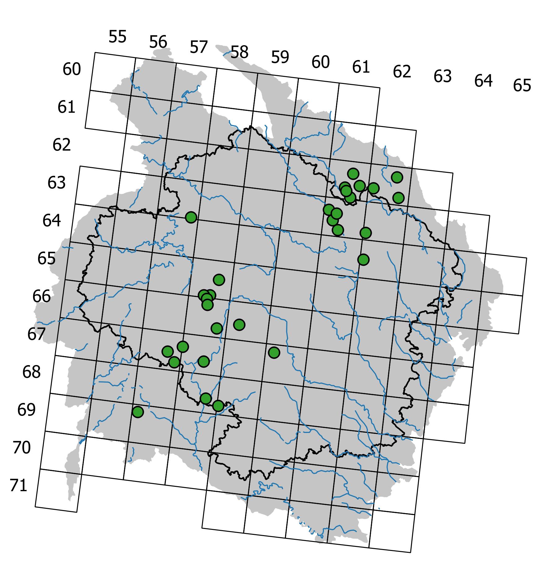 Mapa výskytu - měřík oválný - Plagiomnium ellipticum