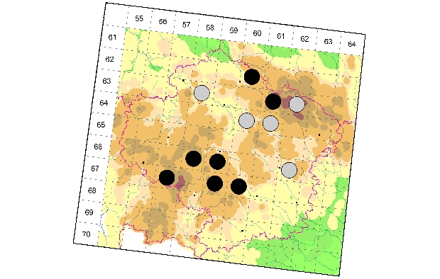 Mapa výskytu - rákosníček - Plateumaris rustica