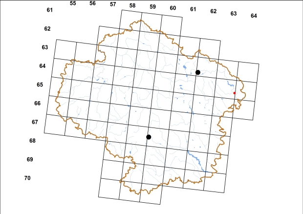 Mapa výskytu - jehlovka hladká - Platyla polita