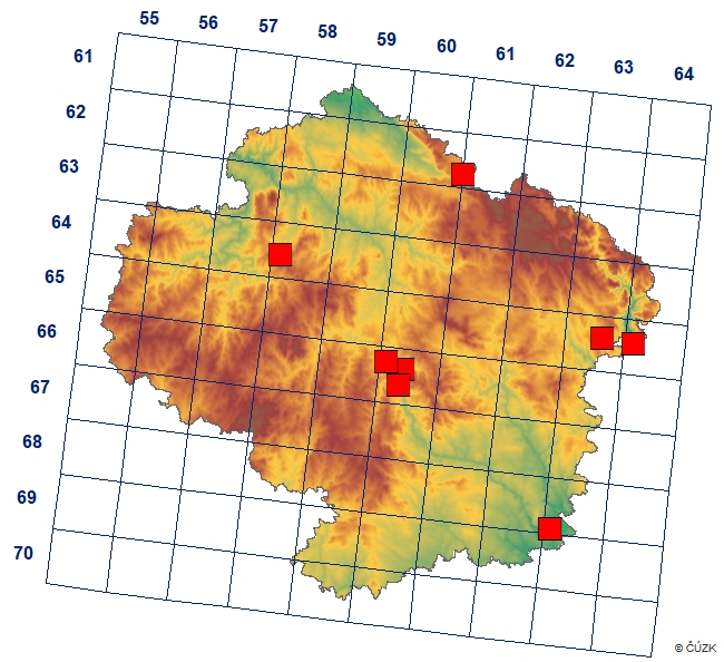 Mapa výskytu - modrásek komonicový - Polyommatus dorylas