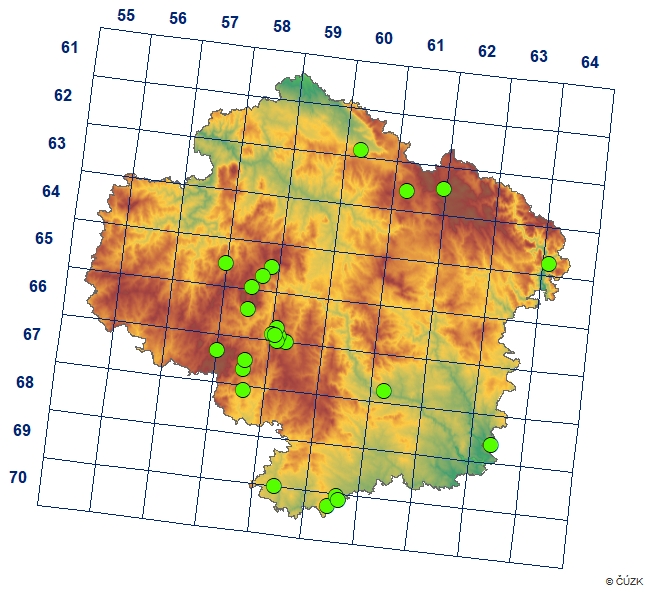 Mapa výskytu - drobnožička široká - Rhinoppia subpectinata