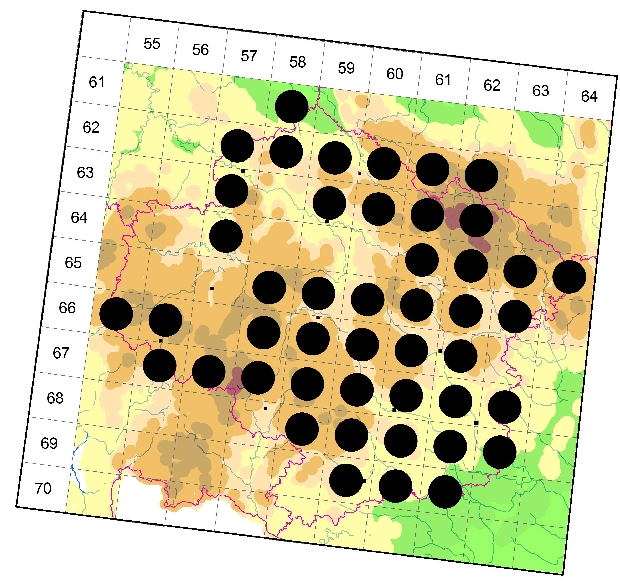 Mapa výskytu - lesklice zelenavá - Somatochlora metallica