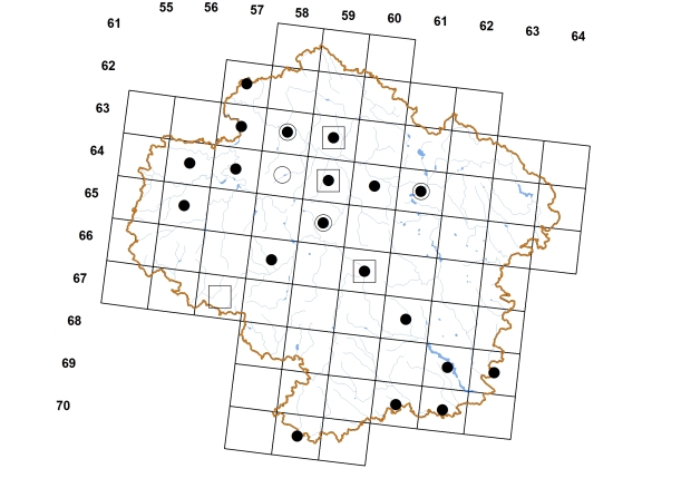 Mapa výskytu - okružanka rohovitá - Sphaerium corneum