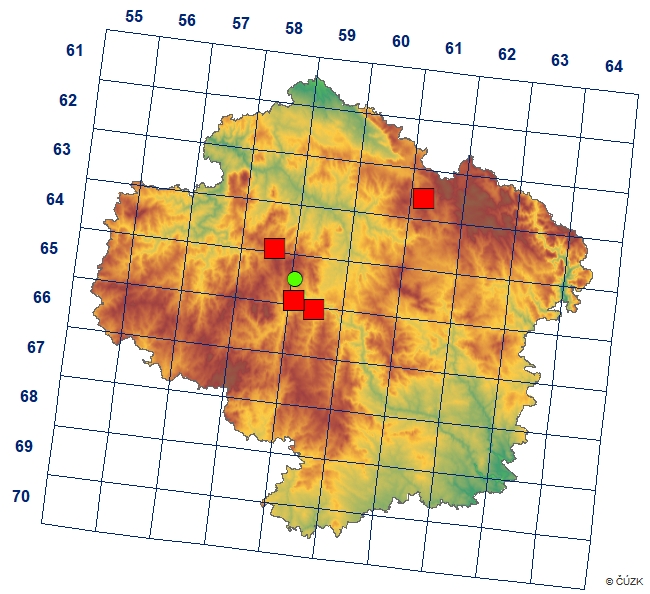 Mapa výskytu - přástevník kopřivový - Spilosoma urticae