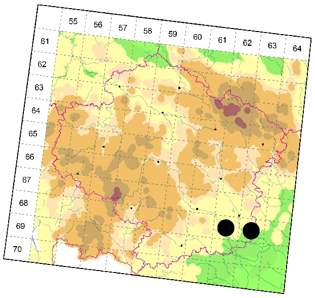 Mapa výskytu - běžník člunkový - Tmarus stellio