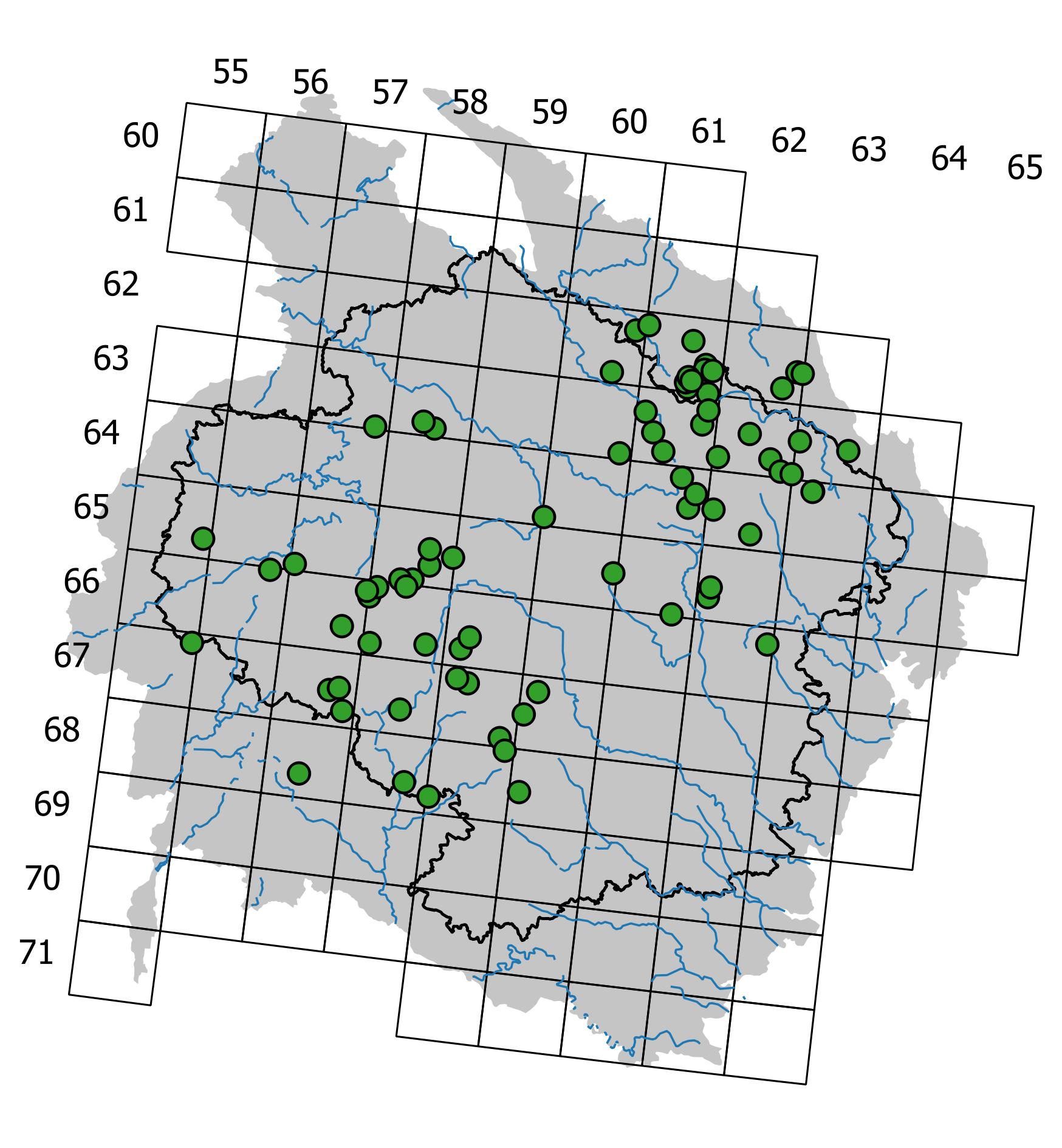 Mapa výskytu - vlasolistec vlhkomilný - Tomentypnum nitens