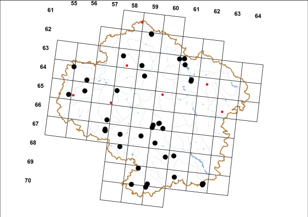 Mapa výskytu - srstnatka chlupatá - Trochulus hispidus