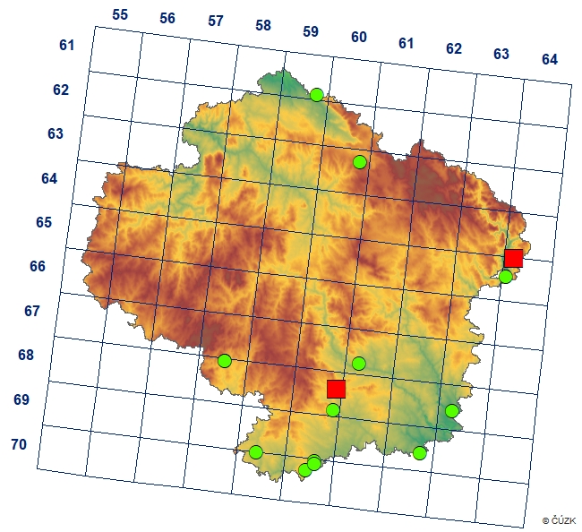 Mapa výskytu - uzlenka sedmihradská - Unciger transsilvanicus