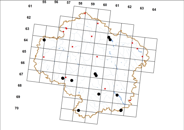 Mapa výskytu - údolníček žebernatý - Vallonia costata