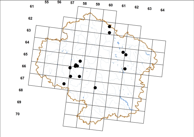 Mapa výskytu - vrkoč Geyerův - Vertigo geyeri