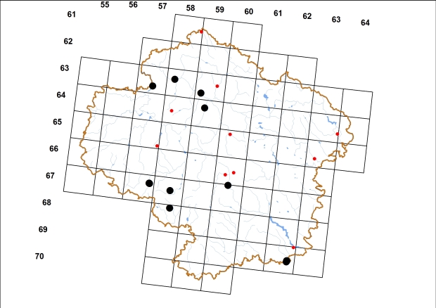 Mapa výskytu - vrkoč lesní - Vertigo pusilla