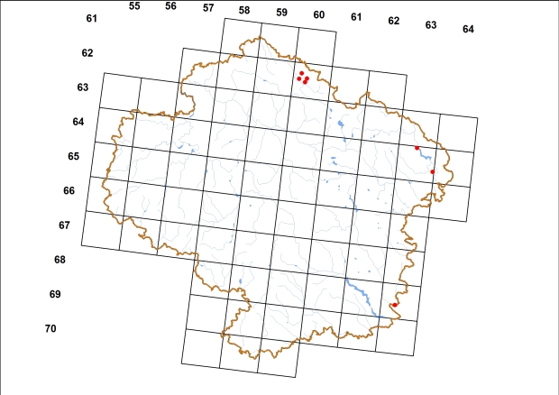 Mapa výskytu - skelnička stažená - Vitrea contracta