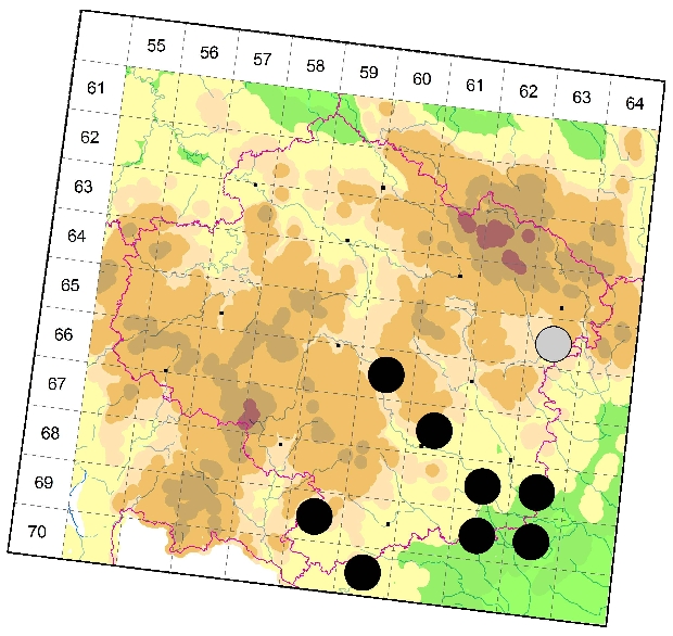 Mapa výskytu - skálovka oranžová - Zelotes aurantiacus