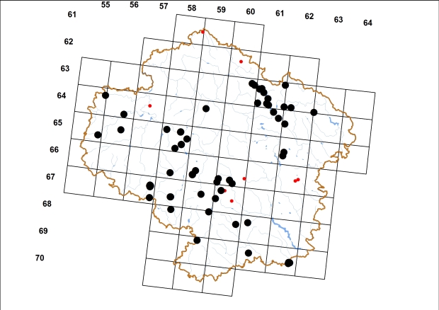 Mapa výskytu - zemounek lesklý - Zonitoides nitidus
